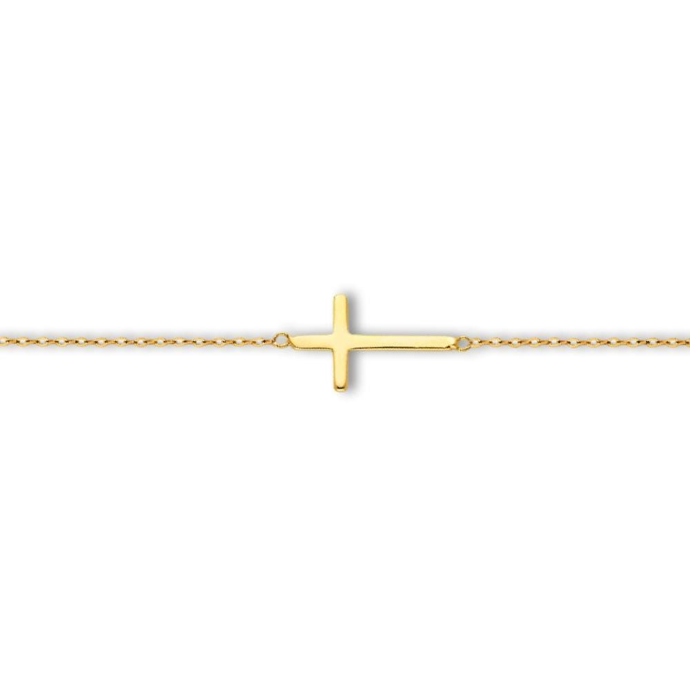 14K Gold Light Cross Bracelet